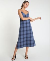 Vestido-Feminino-Mindset-Midi-Estampado-Xadrez-com-Fendas-Alca-Fina-Azul-Marinho-9946144-Azul_Marinho_3