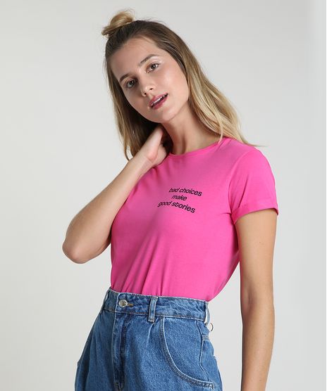 Blusa-Feminina--Bad-Choices--Manga-Curta-Decote-Redondo-Pink-9935294-Pink_1