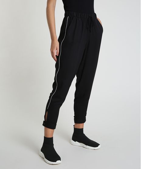 Calca-Feminina-Jogger-com-Faixa-em-Lurex-Cintura-Alta-Preta-9903819-Preto_1
