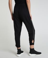 Calca-Feminina-Jogger-com-Faixa-em-Lurex-Cintura-Alta-Preta-9903819-Preto_2
