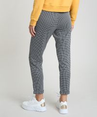 Calca-Feminina-Carrot-Alfaiatada-Estampada-Xadrez-Cintura-Alta-Preta-9924297-Preto_2