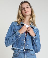 Jaqueta-Jeans-Feminina-Cropped-Destroyed-com-Barra-Desfiada-Azul-Medio-9885745-Azul_Medio_1