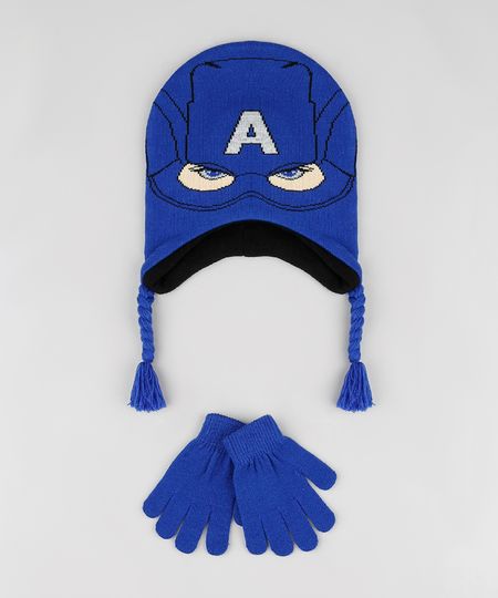 Kit-Infantil-de-Gorro-Capitao-America---Luva-em-Trico-Azul-Royal-9784917-Azul_Royal_1