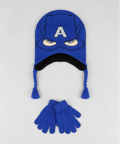 Kit-Infantil-de-Gorro-Capitao-America---Luva-em-Trico-Azul-Royal-9784917-Azul_Royal_1