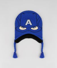 Kit-Infantil-de-Gorro-Capitao-America---Luva-em-Trico-Azul-Royal-9784917-Azul_Royal_2