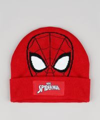 Kit-Infantil-de-Gorro-Homem-Aranha-Vermelho---Luva-em-Trico-Preta-9784904-Preto_2