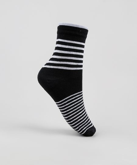 Meia-Feminina-Cano-Alto-Listrada-Preta-9885660-Preto_1