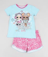 Pijama-Infantil-LOL-Surprise-Manga-Curta-Azul-Claro-9876989-Azul_Claro_1