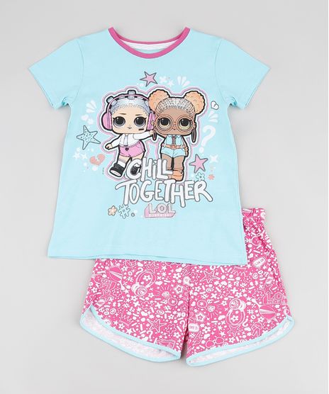 Pijama-Infantil-LOL-Surprise-Manga-Curta-Azul-Claro-9876989-Azul_Claro_1