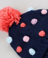 Kit-Infantil-de-Gorro-com-Pompons-Azul-Marinho---Luva-em-Trico-Coral-9784992-Coral_4