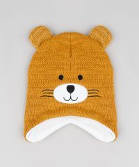 Kit-Infantil-de-Gorro-Ursinho-com-Bordado-e-Orelhas-Caramelo---Luva-em-Trico-Preta-9784976-Preto_2