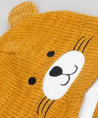 Kit-Infantil-de-Gorro-Ursinho-com-Bordado-e-Orelhas-Caramelo---Luva-em-Trico-Preta-9784976-Preto_4