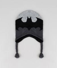 Kit-Infantil-de-Gorro-Batman---Luva-em-Trico-Cinza-Mescla-Escuro-9784905-Cinza_Mescla_Escuro_2