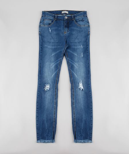 Calca-Jeans-Infantil-Skinny-com-Puidos-Azul-Medio-9928605-Azul_Medio_1
