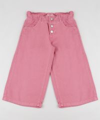 Calca-de-Sarja-Infantil-Pantacourt-Clochard-Rosa-9892621-Rosa_1