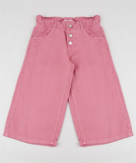 Calca-de-Sarja-Infantil-Pantacourt-Clochard-Rosa-9892621-Rosa_1