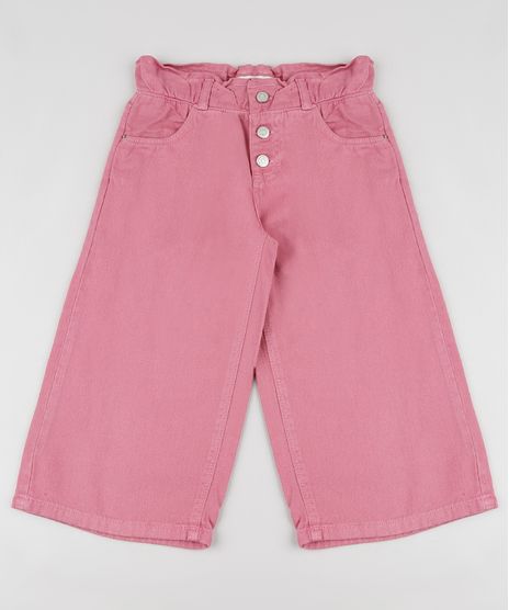 Calca-de-Sarja-Infantil-Pantacourt-Clochard-Rosa-9892621-Rosa_1