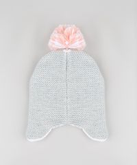 Gorro-Infantil-Ursinha-em-Trico-com-Pompom-Cinza-Claro-9785169-Cinza_Claro_2