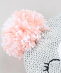 Gorro-Infantil-Ursinha-em-Trico-com-Pompom-Cinza-Claro-9785169-Cinza_Claro_3