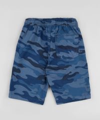 Bermuda-de-Sarja-Infantil-Reta-Estampada-Camuflado-com-Bolsos-Azul-Escuro-9943493-Azul_Escuro_2