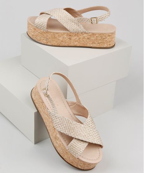 Sandalia-Feminina-Oneself-Flaform-com-Tiras-Cruzadas-Bico-Redondo-Bege-9907588-Bege_1