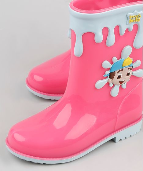 bota galocha rosa
