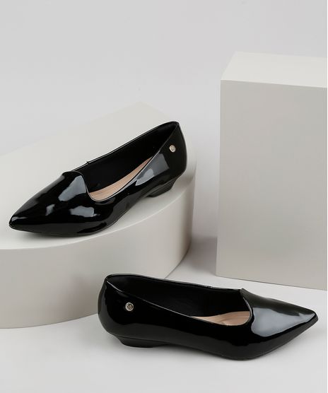 Slipper-Feminino-Via-Uno-Bico-Fino-em-Verniz-Preto-9907596-Preto_1