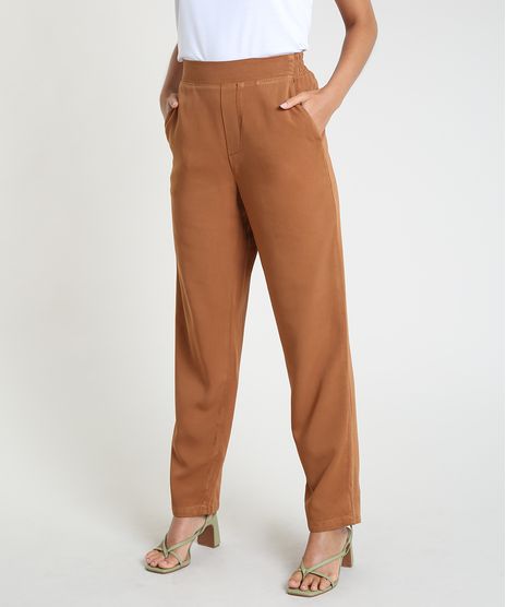 Calca-Feminina-Mindset-Carrot-Alfaiatada-com-Bolsos-Caramelo-9943610-Caramelo_1
