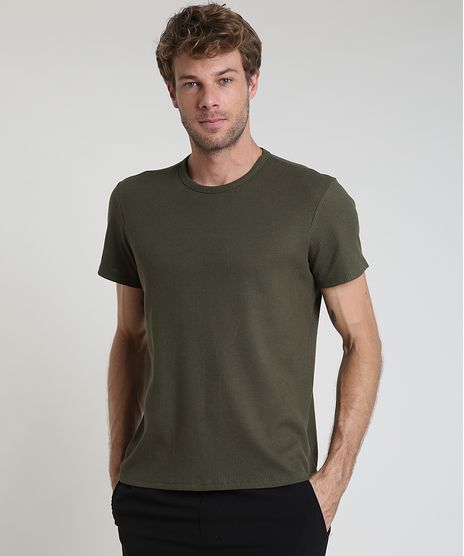 Camiseta-Masculina-Slim-Canelada-Manga-Curta-Gola-Careca-Verde-Militar-9903437-Verde_Militar_1