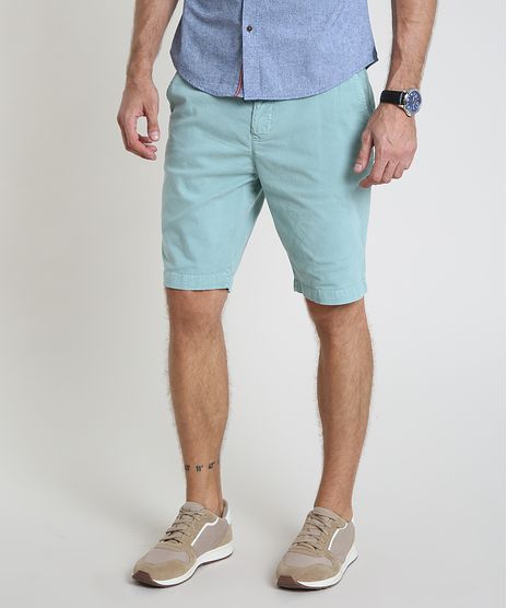 Bermuda-de-Sarja-Masculina-Slim-com-Bolsos-Verde-Agua-9921918-Verde_Agua_1