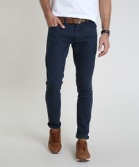 Calca-de-Sarja-Masculina-Slim-com-Cinto-Azul-Marinho-9911488-Azul_Marinho_1