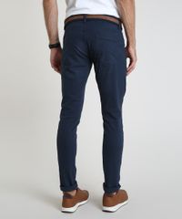 Calca-de-Sarja-Masculina-Slim-com-Cinto-Azul-Marinho-9911488-Azul_Marinho_4