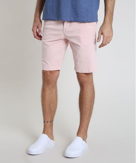 Bermuda-de-Sarja-Masculina-Slim-com-Bolsos-Rosa-Claro-9921916-Rosa_Claro_1