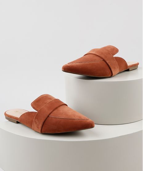 Mule-Feminino-Via-Uno-Bico-Fino-em-Suede--Cobre-9907579-Cobre_1
