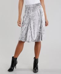 Saia-Midi-em-Veludo-Molhado-Cinza-Claro-8656985-Cinza_Claro_1