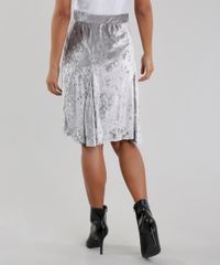 Saia-Midi-em-Veludo-Molhado-Cinza-Claro-8656985-Cinza_Claro_2