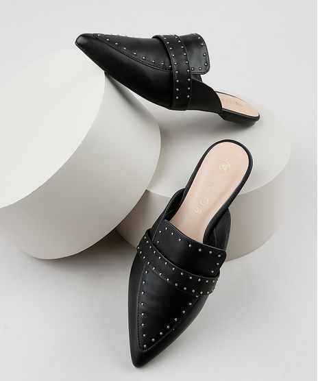 Mule-Feminino-Via-Uno-Bico-Fino-com-Tachas-Preto-9907927-Preto_1
