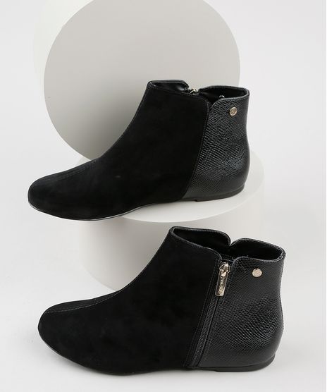 Bota-Feminina-Via-Uno-Bico-Redondo-Cano-Curto-em-Suede--Preta-9919282-Preto_1