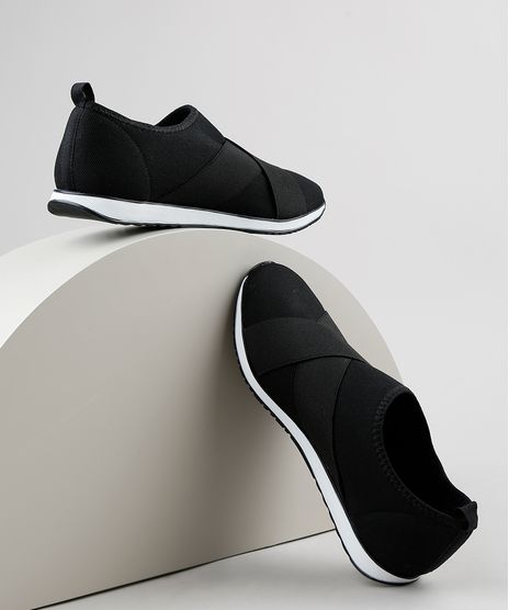 Tenis-Feminino-Via-Uno-Knit-Running-com-Elastico-Cruzado-Preto-9941880-Preto_1