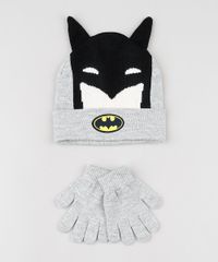 Kit-Infantil-de-Gorro-Batman-com-Orelhinhas-Cinza-Mescla---Luva-em-Trico-Cinza-Mescla-9784903-Cinza_Mescla_1