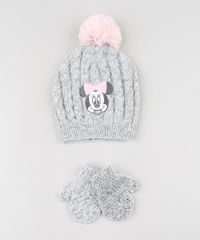 Kit-Infantil-de-Gorro-com-Pompons---Luva-em-Trico-Cinza-Mescla-9784986-Cinza_Mescla_1