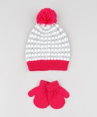 Kit-Infantil-de-Gorro-Listrado---Luva-em-Trico-Rosa-Escuro-9784987-Rosa_Escuro_1