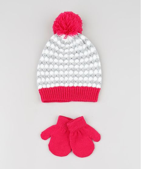 Kit-Infantil-de-Gorro-Listrado---Luva-em-Trico-Rosa-Escuro-9784987-Rosa_Escuro_1