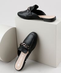 Mule-Feminino-Via-Uno-Bico-Redondo-com-Corrente-Preto-9907930-Preto_1