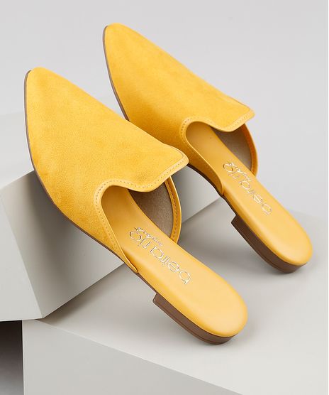 Mule-Feminino-Via-Uno-Bico-Fino-em-Suede--Amarelo-9920608-Amarelo_1