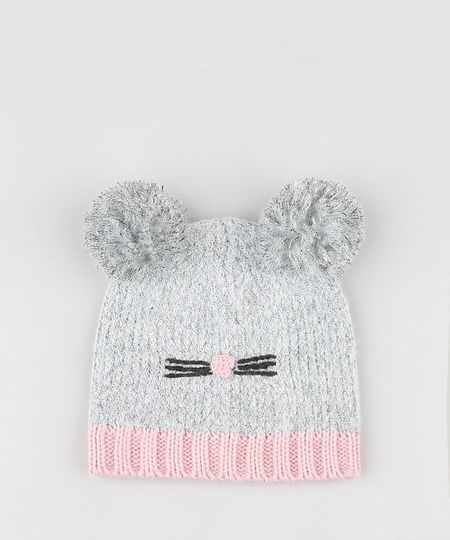 Gorro-Infantil-Gatinha-em-Trico-com-Duplo-Pompons-Cinza-Claro-9780624-Cinza_Claro_1 Gorro-Infantil-Gatinha-em-Trico-com-Duplo-Pompons-Cinza-Claro-9780624-Cinza_Claro_1