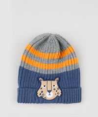 Kit-Infantil-de-Gorro-Listrado-Pinguim-Azul---Luva-em-Trico-Cinza-Mescla-9784975-Cinza_Mescla_2