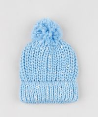 Gorro-Infantil-em-Trico-com-Lurex-e-Pompom-Azul-Claro-9780625-Azul_Claro_1