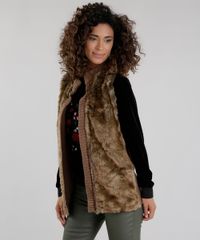 Colete-em-Trico-com-Pelo-Kaki-8479868-Kaki_1
