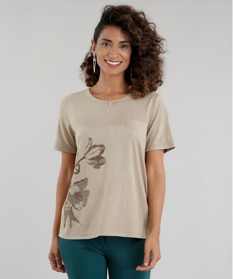 Blusa-em-Suede-com-Estampa-Floral-Kaki-8655737-Kaki_1
